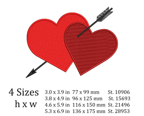 Lovers hearts Embroidery/Applique DESIGNS ArtEMByNatalia 