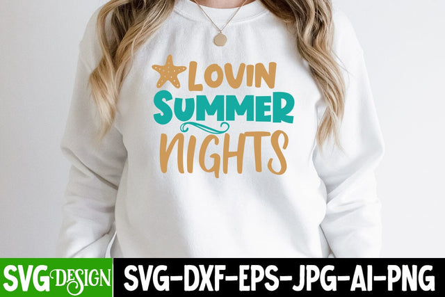 Lovin Summer Nights SVG Cut File, Lovin Summer Nights SVG Design, Summer SVG Cut File,Aloha Summer SVG Design, Summer SVG Quotes, Summer Sublimation PNG,Funny Summer SVG SVG BlackCatsMedia 
