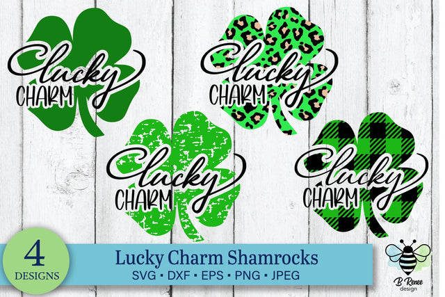 Luck Charm Four Leaf Clovers SVG SVG B Renee Design 