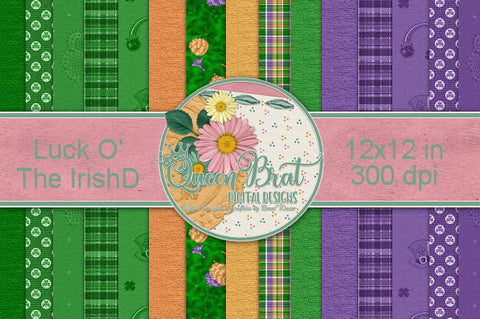 Luck O The Irish Papers Digital Pattern QueenBrat Digital Designs 