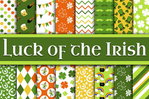 Luck of the Irish Digital Paper - St Patricks Day Paper Sublimation Old Market 