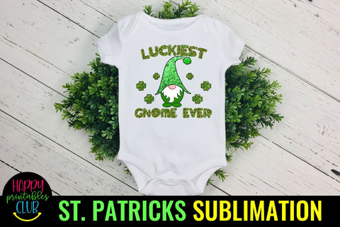Luckiest Gnome Ever St Patricks Day Sublimation- Gnome PNG Sublimation Happy Printables Club 