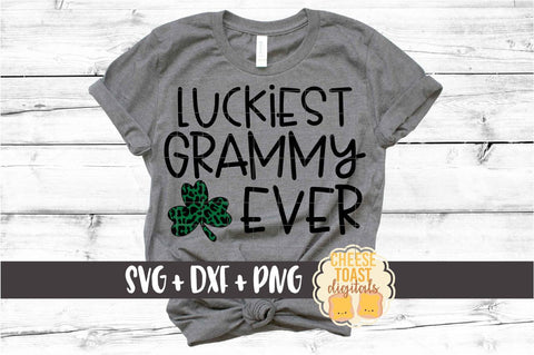 Luckiest Grammy Ever - Leopard Print St. Patrick's Day SVG PNG DXF Cut Files SVG Cheese Toast Digitals 