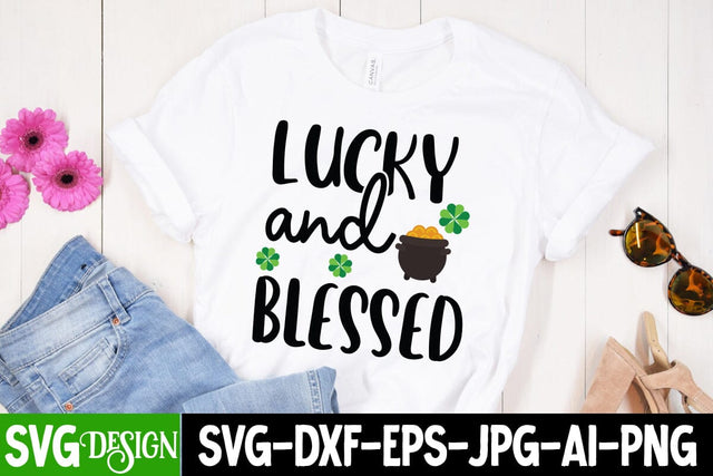 Lucky and blessed SVG Cut File, St.Patrick's Sublimation PNG, St.Patrick's Flag SVG Cut File, St.Patrick's Clipart PNG SVG BlackCatsMedia 