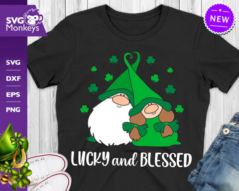 Lucky And Blessed Svg, St. Patrick's Day Gnomes Svg SVG SvgMonkeys 