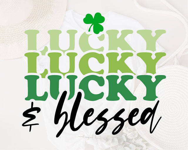Lucky and blessed Svg, St Patrick's day svg, St Patty's Day svg, Laucky & blessed svg, Irish svg, Shamrock svg, Lucky shirt svg, Clover Svg SVG Fauz 