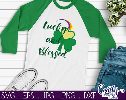 Lucky And Blessed Svg - St Patrick's Day Svg SVG Crafty Mama Studios 