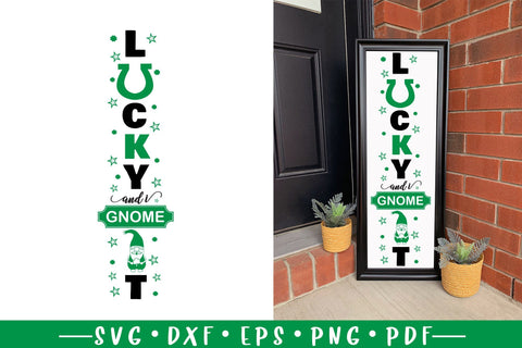 Lucky And I Gnome It | St Patrick's Day Porch Sign SVG SVG CraftLabSVG 