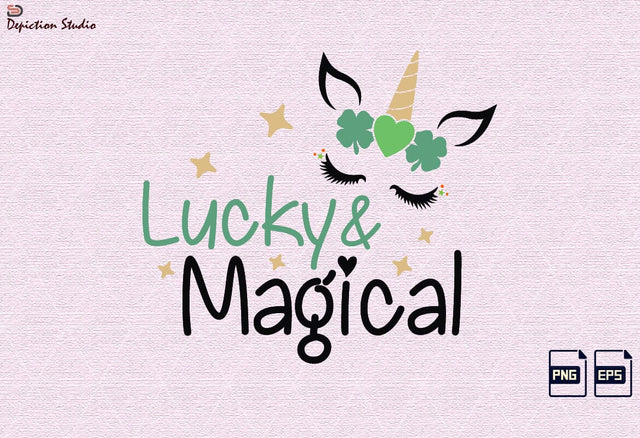 Lucky And Magical Sublimation, St. Patrick’s Unicorn PNG, Patrick’s Unicorn Kids Shirt, St. Patrick’s Day Sublimation Print Template Sublimation Depiction Studio 