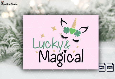 Lucky And Magical Sublimation, St. Patrick’s Unicorn PNG, Patrick’s Unicorn Kids Shirt, St. Patrick’s Day Sublimation Print Template Sublimation Depiction Studio 