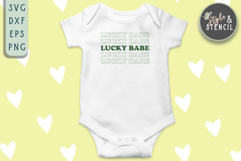 Lucky Babe SVG - St Patricks Day SVG Style and Stencil 