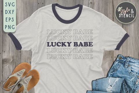 Lucky Babe SVG - St Patricks Day SVG Style and Stencil 