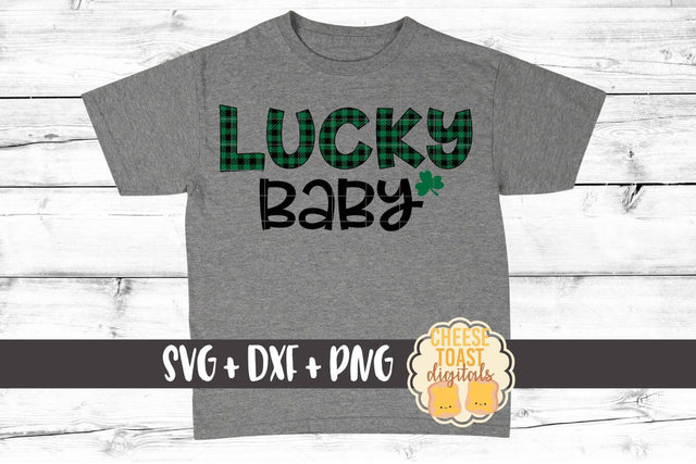 Lucky Baby - Buffalo Plaid - St. Patrick's Day SVG PNG DXF Cut Files SVG Cheese Toast Digitals 