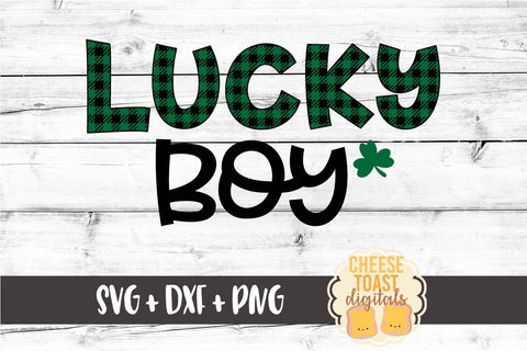 Lucky Boy - Buffalo Plaid - St. Patrick's Day SVG PNG DXF Cut Files SVG Cheese Toast Digitals 