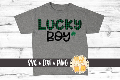 Lucky Boy - Buffalo Plaid - St. Patrick's Day SVG PNG DXF Cut Files SVG Cheese Toast Digitals 