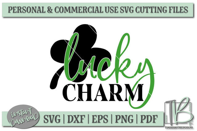 Lucky Charm SVG File, Shamrock St Patricks Day SVG File SVG TB Designs 