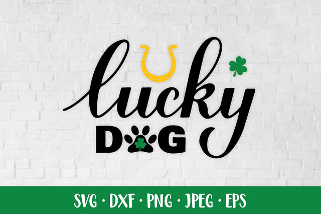 Lucky dog. Funny St. Patricks day quote. Dog bandana SVG SVG LaBelezoka 