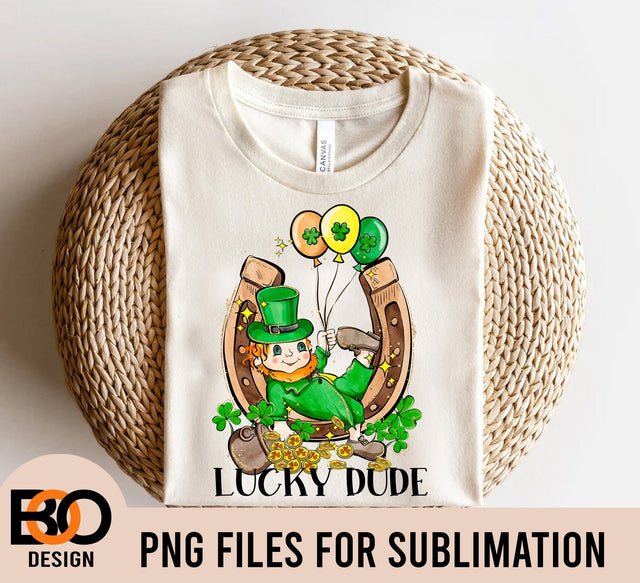 Lucky Dude PNG, St. Patrick's Day png, St Patricks png, Elf png Sublimation Design, Digital Design Download, Lucky Shamrock png Sublimation BOO-design 