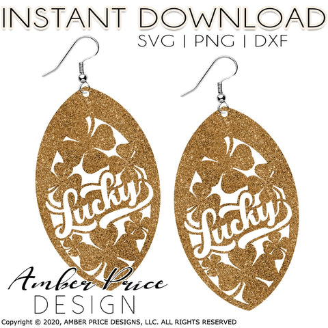 Lucky Earrings SVG PNG DXF | St. Patrick's Day Earring SVG | Irish Earring SVGs | Amber Price Design SVG Amber Price Design 