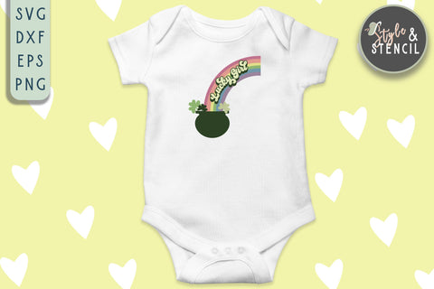 Lucky Girl SVG - Lucky - St Patricks Day - Rainbow SVG Style and Stencil 