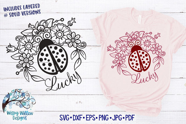 Lucky Ladybug Mandala SVG SVG Wispy Willow Designs 