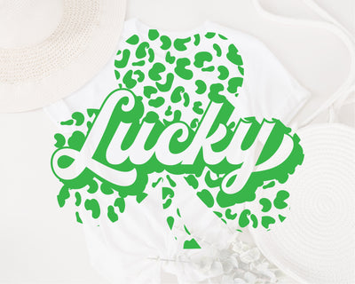 Lucky Leopard Clover Svg, Lucky St Patrick Day svg, Shamrock St Patricks Day svg, Leopard Clover, Leopard Shamrock png, Sublimation Design SVG Fauz 