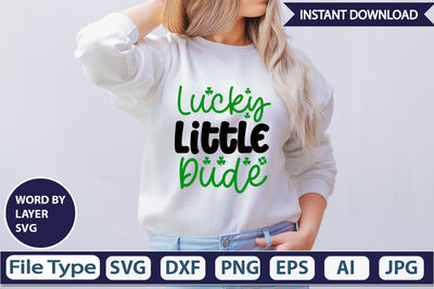 Lucky Little Dude SVG Cut File SVGs,Quotes and Sayings,Food & Drink,On Sale, Print & Cut SVG DesignPlante 503 