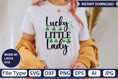 Lucky Little Lady SVG Cut File SVGs,Quotes and Sayings,Food & Drink,On Sale, Print & Cut SVG DesignPlante 503 