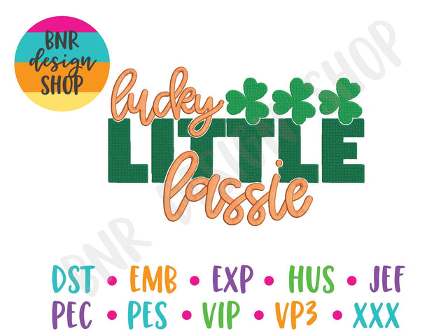 Lucky Little Lassie Machine Embroidery Design Embroidery/Applique BNRDesignShop 