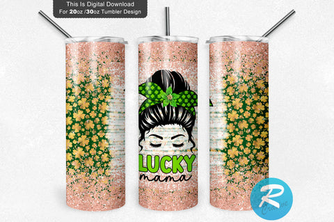 Lucky Mama 20 oz / 30 oz Tumbler PNG Sublimation Regulrcrative 