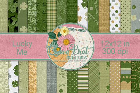 Lucky Me Papers Digital Pattern QueenBrat Digital Designs 