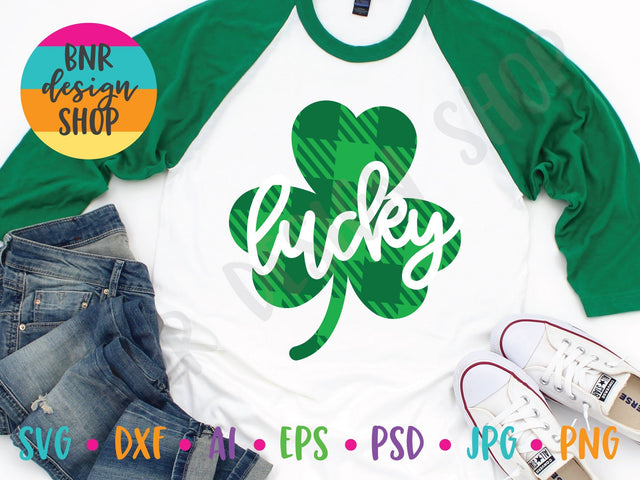 Lucky Plaid Clover SVG SVG BNRDesignShop 