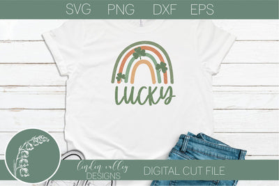 Lucky Rainbow St Patrick's Day|Shamrock SVG SVG Linden Valley Designs 
