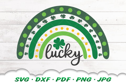 Lucky Rainbow SVG | St Patricks Day SVG | Shamrock SVG | Rainbow Cut Files SVG Cloud9Design 