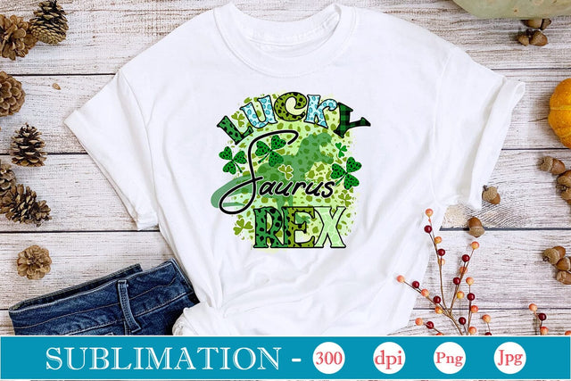 Lucky Saurus Rex Sublimation SVGs,Quotes and Sayings,Food & Drink,On Sale, Print & Cut SVG DesignPlante 503 