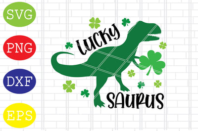 Lucky Saurus Shamrock Svg, Patrick's Day Svg, Png, Eps, Dxf Files SVG DigitalSvgFiles 