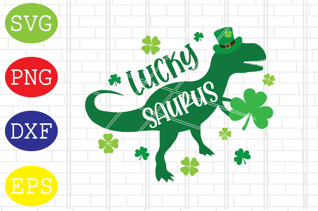 Lucky Saurus Svg, Patrick's Day Svg, Png, Eps, Dxf Files SVG DigitalSvgFiles 