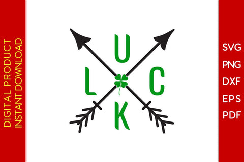 Lucky Shamrock Cross Arrow St Patrick's Day SVG PNG PDF Cut File SVG Creativedesigntee 