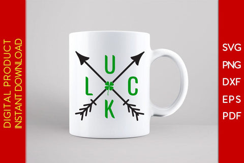 Lucky Shamrock Cross Arrow St Patrick's Day SVG PNG PDF Cut File SVG Creativedesigntee 