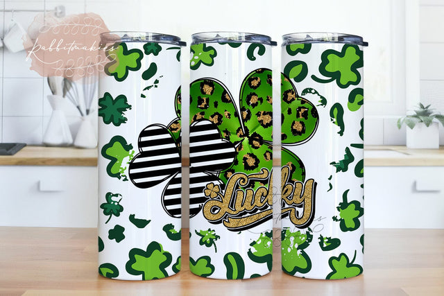 Lucky St. Patrick's Day 20oz skinny png sublimation design download, St. Patrick's Tumbler png, Irish Day png, sublimate designs download Sublimation Rabbitmakies 