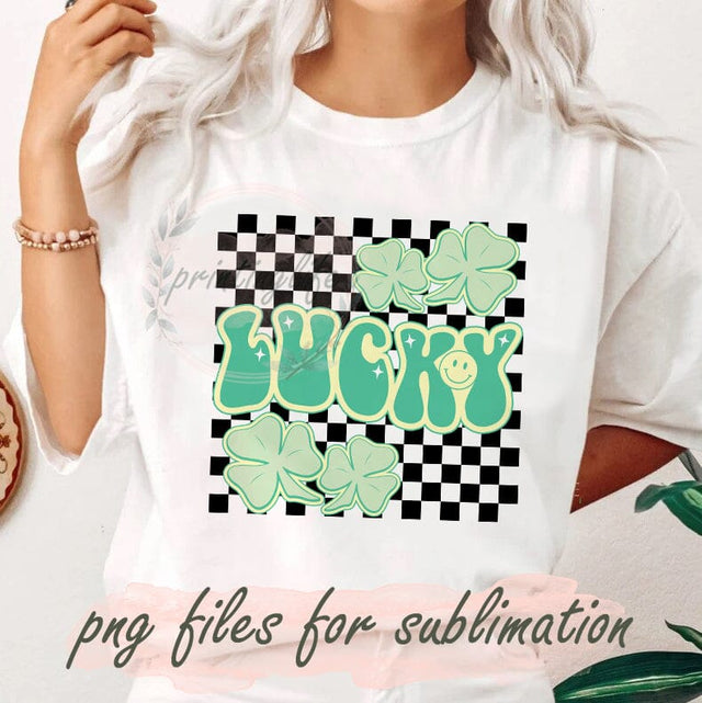 Lucky Sublimation Png, St. Patrick's Day Png, Lucky Shamrock Png, Retro Lucky Design Png, Digital Download Sublimation PrintingLife 