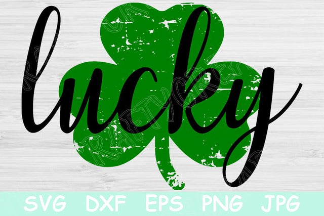 Lucky Svg, Distressed Shamrock Svg. Lucky Shamrock Svg Files. St Patricks Day Svg Files for Cricut and Silhouette. St Patricks Svg Designs. SVG TiffsCraftyCreations 