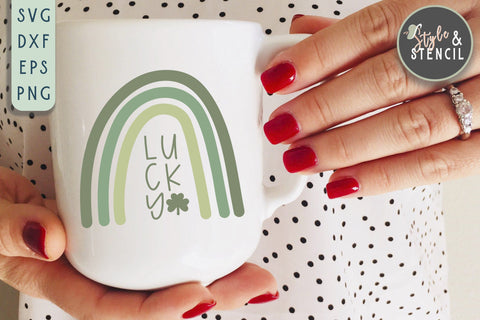 Lucky SVG - St Patricks Day SVG Style and Stencil 