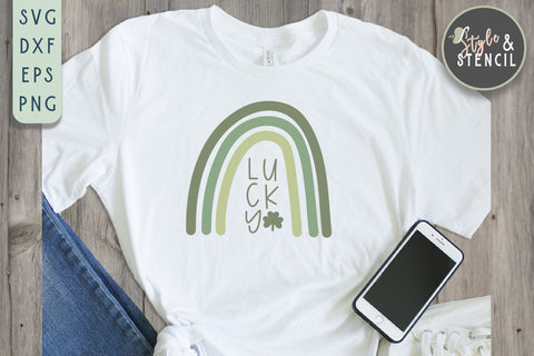 Lucky SVG - St Patricks Day SVG Style and Stencil 