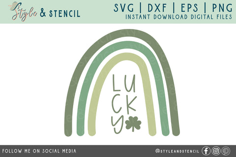 Lucky SVG - St Patricks Day SVG Style and Stencil 