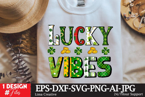 Lucky Vibes St.Patrick's Day Sublimation PNG SVG Insomnia Std 