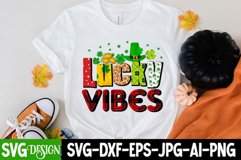 Lucky Vibes Sublimation PNG ,Lucky Vibes SVG Cut File, Feeling Lucky Sublimation Design, St.Patrick's Day Sublimation, Happy St.Patrick's Day Sublimation Sublimation BlackCatsMedia 
