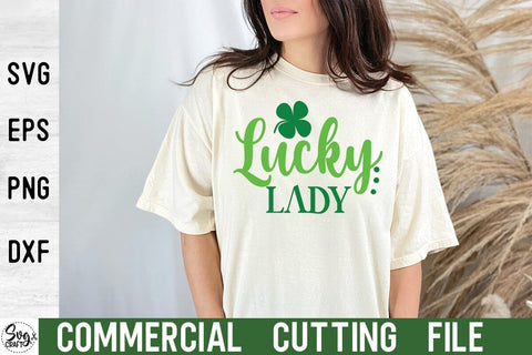 Lucky Woman St Patricks Day Quote Bundle Svg Dxf Eps Png SVG Svgcraft 