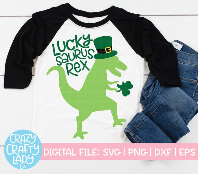 Luckysaurus Rex SVG Crazy Crafty Lady Co. 