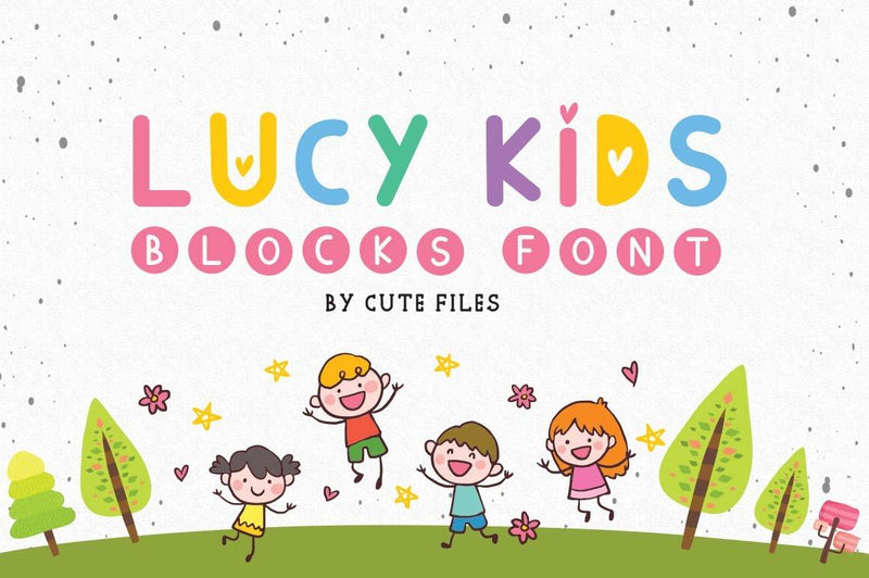 Lucy kids blocks font-A duo with hearts Font Cute files